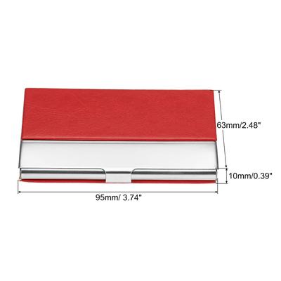 3.7x2.4x0.3 Inch Business Card Holder PU Leather Cover Name Cards Case