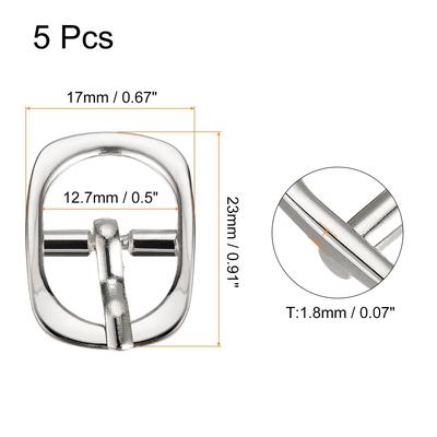 5Pcs Single Prong Belt Buckle Oval Center Bar Buckles for Belt