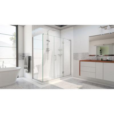 Dreamline DreamLine Unidoor-X 69 1/2 inch W x 34 3/8 inch D x 72 inch H Frameless Hinged Shower Enclosure in Brushed Nickel E32322534R-04