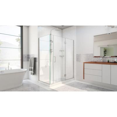 Dreamline DreamLine Unidoor-X 57 1/2 inch W x 34 3/8 inch D x 72 inch H Frameless Hinged Shower Enclosure in Brushed Nickel E32706534R-04