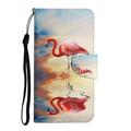 UUCOVERS for S-amsung Galaxy A14 5G Flip Wallet Case Colorful PU Leather Hand Strap Credit Card Slots Pocket Kickstand Magnetic Clasp Painted Phone Case Cover for S-amsung A14 5G (2023) Flamingos