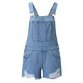 Quealent OnePiece Jumpsuits For Women Women Shortalls Basic Stretch Denim Jean Shorts Overalls Rompers Blue S