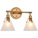 Calne 2-Light 16" Wide Gold Bath Light with Glass Shade