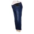 1822 Denim Jeggings - Mid/Reg Rise Straight Leg Boyfriend: Blue Bottoms - Women's Size 8 - Dark Wash