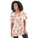 Plus Size Women's Crewneck Ultimate Tee by Roaman's in White Paisley Vines (Size 5X) Shirt