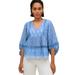 Plus Size Women's Eyelet Blouse With Scalloped Hem by ellos in Blue Sky (Size 18/20)