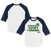 Youth Tiny Turnip White/Navy Detroit Tigers Lucky Charm 3/4-Sleeve Raglan T-Shirt