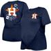 Women's New Era Navy Houston Astros Plus Size Two-Hit Front Knot T-Shirt