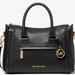 Michael Kors Bags | Michael Kors Carine Medium Black Leather Gold Logo Crossbody Satchel Bag Nwt! | Color: Black | Size: Os