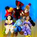 Disney Toys | Disney Exclusive Nwt Vtg 1990s Aladdin Retired Bean Bag Plush Complete Set Of 6 | Color: Blue/Purple | Size: 8”-10”