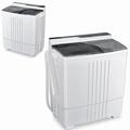 GiantexUK Twin Tub Washing Machine, 4.5KG/6KG/8.5KG Compact Washing Machine and Spin Dryer Combo with 3 Modes, Drainage & Timer, Portable Washer for Dorm College(4.5KG Washer 1.5KG Dryer, Grey+White)