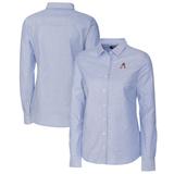 Women's Cutter & Buck Light Blue Arizona Diamondbacks Americana Logo Oxford Stretch Long Sleeve Button-Up Shirt