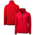 Women's Cutter & Buck Red Atlanta Braves Americana Logo Cascade Eco Sherpa Fleece Half-Zip Pullover Jacket