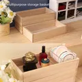 Mini boîte en bois de maison de courses panier de rangement polyvalent boîte de rangement des