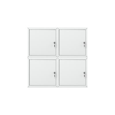 PROREGAL Mega Deal 4x Schließfachwürfel Cubic, HxBxT 35x35x35cm, Grau, Spind Spindschrank Schließfachschrank Schließfach