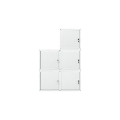 PROREGAL Mega Deal 5x Schließfachwürfel Cubic, HxBxT 35x35x35cm, Grau, Spind Spindschrank Schließfachschrank Schließfach