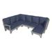 Highwood USA 78.75" Wide Outdoor U-Shaped Patio Sectional w/ Cushions Plastic in Red/Blue | 34 H x 78.75 W x 102.75 D in | Wayfair