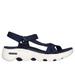 Skechers Women's GO WALK Massage Fit - Transcend Sandals | Size 8.0 | Navy | Textile/Metal | Machine Washable | Hyper Burst