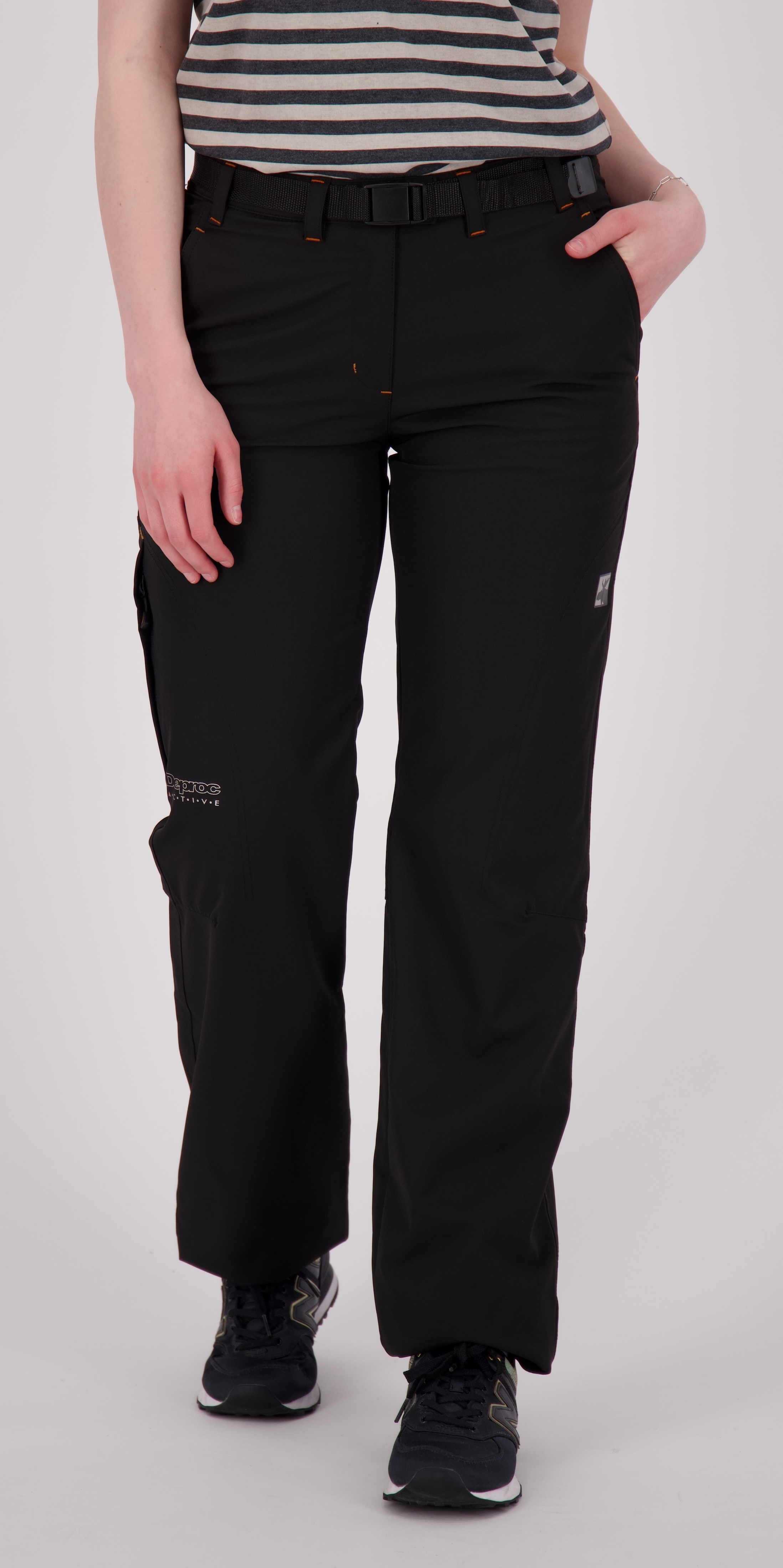 Schneehose DEPROC ACTIVE "Thermohose DEPROC BRANDON", Damen, Gr. 54 (XXL), Normalgrößen, schwarz, 96% Polyester; 4% Elastan, Hosen Sportbekleidung Hose Outdoorbekleidung Trekkinghose, auch in Großen Größen erhältlich