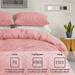 Lightweight Clipped Duvet Cover Set Geometric Solid Color