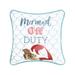 10" x 10" Mermaid Off Duty Embroidered Throw Pillow