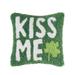 8" x 8" Kiss Me Clover Hooked Pillow