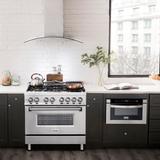 36" 4.6 cu. ft. Electric Oven and Gas Cooktop Dual Fuel Range with Griddle in Stainless Steel