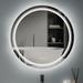 fliptrade Large LED Bathroom Mirror Round Dual Light Frameless Vanity Anti-Fog 24 x24