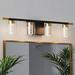 4-Light Bathroom Vanity Light Fixtures: Black and Gold Vanity Light 3 Color Dimmable LED Bathroom Lights Over Mirror Modern Matte Wall Sconce Lighting Above Mirror for Bedroom Living Room Bath Sink