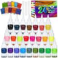 DIY Tie-Dye Kit Dyeing Set for Children Adults and Groups Non-Toxic Shirt Fabric Paint Textile Dye Machine Washable Parties Gatherings Festivals (24 Colours)