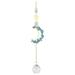 Natural Amethyst Amethyst Macadam Hollowed Out Moon Pearl Crystal Ball Wind Chimes Suncatcher