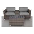 Living Source International 4-Piece Wicker / Rattan Seating Group in Gray