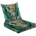 2-Piece Deep Seating Cushion Set Modern exotic ethnic floral jungle Collage contemporary seamless Hand Outdoor Chair Solid Rectangle Patio Cushion Set