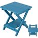 NALONE Adirondack Folding Table 15.7 Outdoor Side Table HDPE Plastic Double End Table Portable for Camping Patio Picnic Porch Deck (Blue)