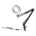 Walmeck 5X Magnifying Lamp with Clamp Hands Free Magnifying Glass Desk Lamp Adjustable Swivel Arm USB-powered Lamp Magnifier Lamp with Magnifier 3 Modes Dimmable