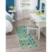 Rugs.com Azalea Collection Rug â€“ 8 Ft Runner Blue Medium Rug Perfect For Hallways Entryways