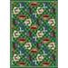 Joy Carpets 1461D-02 Kaleidoscope Fabulous Fifties Rectangle Whimsical Area Rugs 02 Green - 7 ft. 8 in. x 10 ft. 9 in.