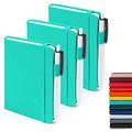 feela 3 Pack Pocket Notebook Journals Mini Cute Small Journal Notebook Bulk Hardcover College Ruled Notepad with Pen Holder for Office School Supplies with 3 Black Pens 3.5Ã¢â‚¬x 5.5Ã¢â‚¬ A6 Aqua