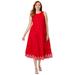 Plus Size Women's Sleeveless Eyelet Poplin Dress by Jessica London in Vivid Red Eyelet (Size 20 W)