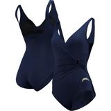 Women's Tommy Bahama Navy Los Angeles Chargers Pearl Clara Wrap One-Piece Swimsuit