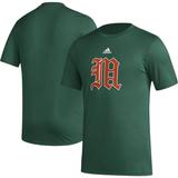 Men's adidas Green Miami Hurricanes Basics Secondary Pre-Game AEROREADY T-Shirt