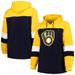 Women's Navy Milwaukee Brewers Plus Size Colorblock Pullover Hoodie