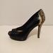 Jessica Simpson Shoes | Jessica Simpson Black Faux Patent Leather Snake Print 4 3/4" Heels Sz 8.5 B | Color: Black | Size: 8.5