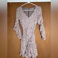 American Eagle Outfitters Dresses | American Eagle Outfitters Long Sleeved Dress | Color: Cream/Pink | Size: S