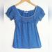 Anthropologie Tops | Anthropologie Little Yellow Button Blue Dot Print Top Xs | Color: Blue/White | Size: Xs