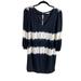 Anthropologie Dresses | Anthro Floreat Black Ink Wash Tie Dye Stripe Long Sleeve Shift Dress 8 | Color: Black/White | Size: M