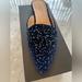 J. Crew Shoes | Jcrew Navy Velvet Silver Sparkle Slide Loafer | Color: Blue | Size: 9.5