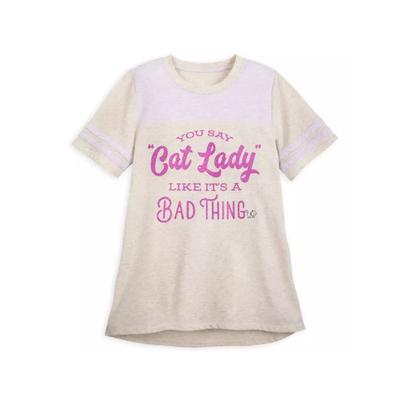 Disney Tops | Marie ''You Say Cat Lady Like It's A Bad Thing'' T-Shirt | Color: Cream/Purple | Size: Various