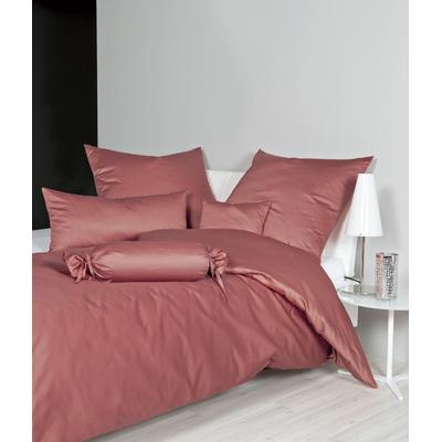 Bettwäsche JANINE "Colors 31001", rot (marsala), B/L: 240cm x 220cm, B/L: 80cm x 80cm (2 St.), Mako-Satin, B/L: 80cm x 80cm, Mako-Satin, Obermaterial: 100% Baumwolle, Bettwäsche, feinfädige uni Bettwäsche für alle Jahreszeiten, Markenreißverschluss Image