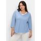 Oversize-Shirt SHEEGO BY JOE BROWNS "Große Größen" Gr. 44, blau Damen Shirts V-Shirts